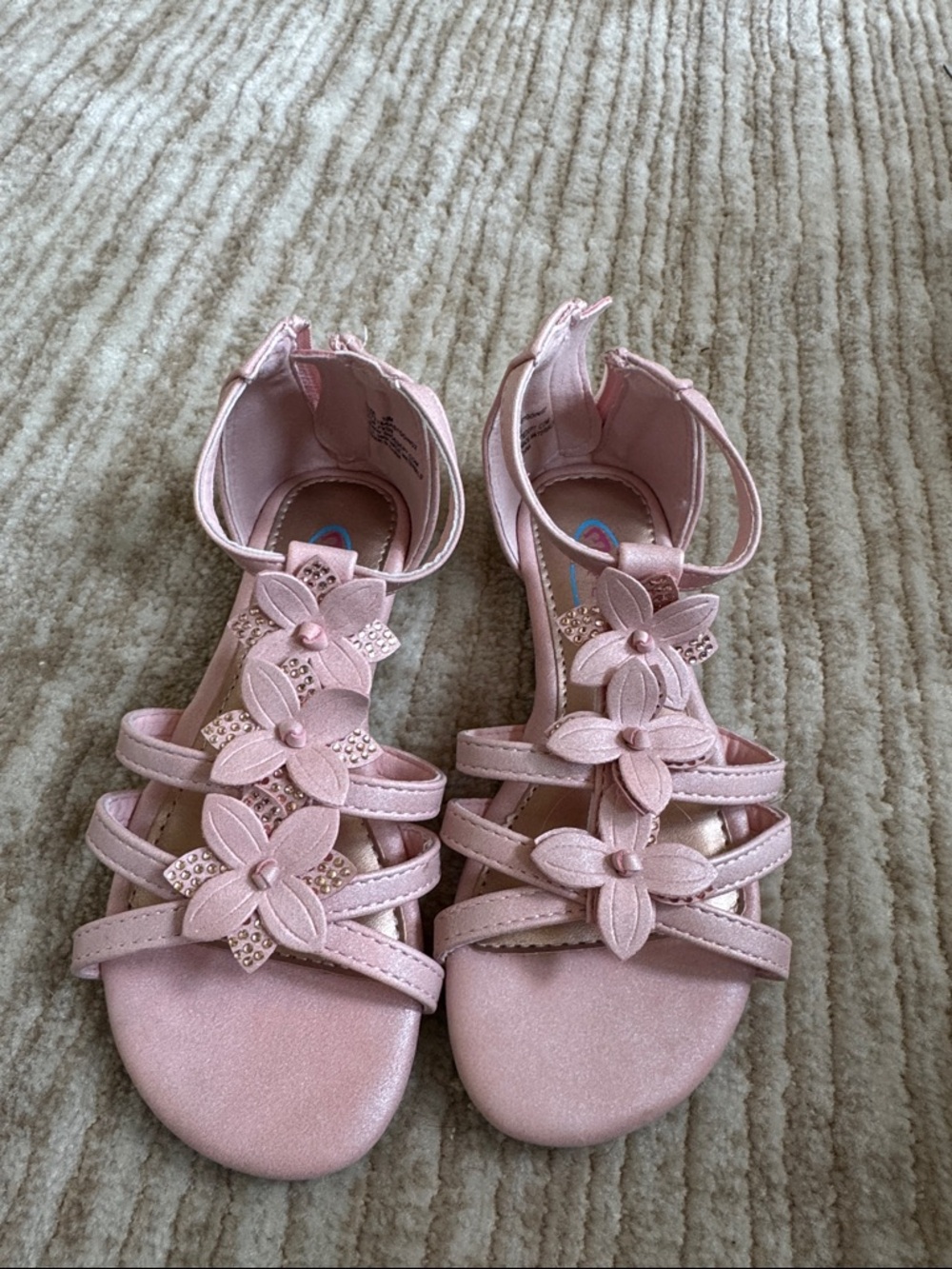 Girls' Pink Floral T-Strap Sandals - Comfortable Kids Sandals